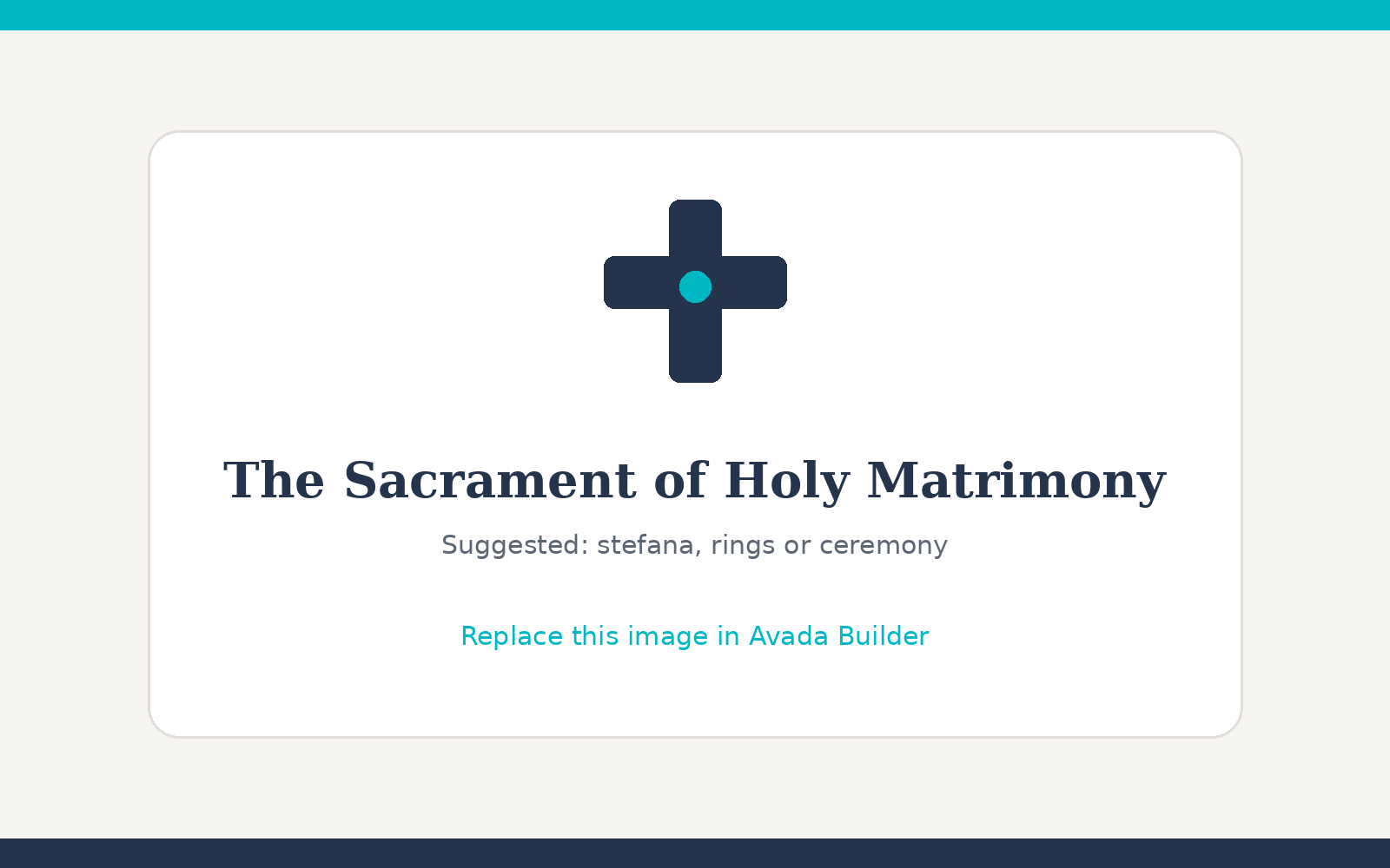 Orthodox wedding ceremony image placeholder. Replace in Avada Builder.