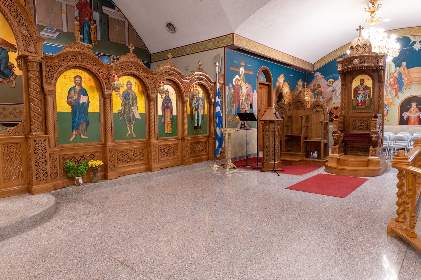 St-Nec-Web-Baptism-A The iconostasis and side icons at St. Nectarios