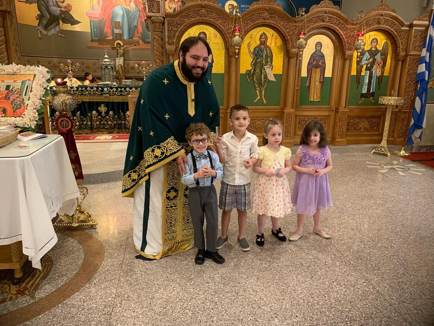 Children gathered in the church